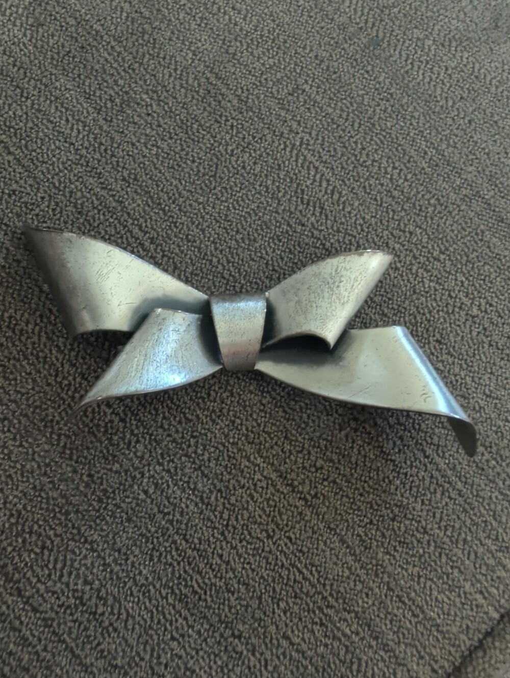 Vintage DANECRAFT Sterling Silver 18g Sculptural Bow Brooch 3” Mid Century